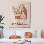 Retro Pastel Rosa Rodeo Bachelorette Hintergrundbi Wandteppich