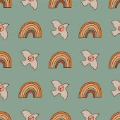 Retro Pastel Runner 70s Groovy Earthy Table Vibe Großer Tischläufer