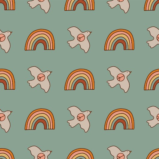 Retro Pastel Runner 70s Groovy Earthy Table Vibe Großer Tischläufer