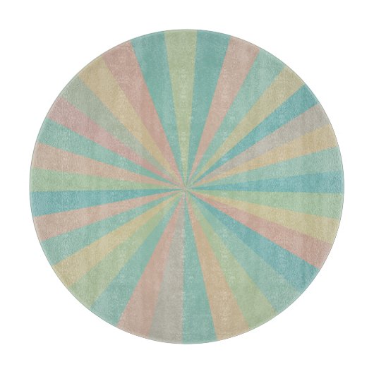 Retro Pastel Starburst Round Cutting Board  Schneidebrett (Vorderseite)