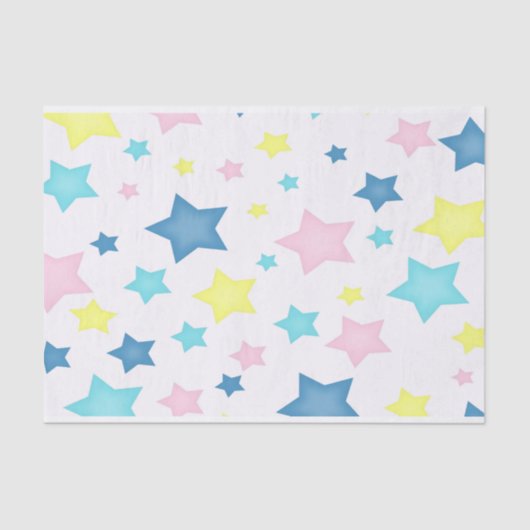 Retro Pastel Stars für Baby Seidenpapier (Vorderseite)