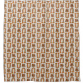 Retro Pastel Stay Groovy Rainbows Copper Curtain Duschvorhang (Vorderseite)