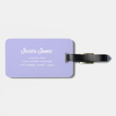 Retro Pastel Streifen Personalisierter Name Gepäckanhänger (Rückseite horizontal)
