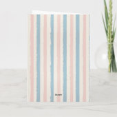 Retro Pastel Striped Vintage Blue Bunny Easter Karte (Rückseite)