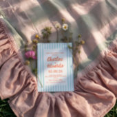 Retro Pastel Striped Wedding Einladung
