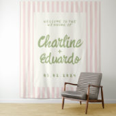 Retro Pastel Striping Wedding Wandteppich (Beispiel)