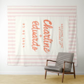 Retro Pastel Striping Wedding Wandteppich (Beispiel (Horizontal))