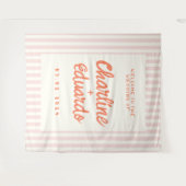 Retro Pastel Striping Wedding Wandteppich (Vorderseite (Horizontal))