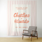 Retro Pastel Striping Wedding Wandteppich (Beispiel)
