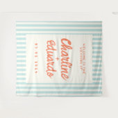 Retro Pastel Striping Wedding Wandteppich (Vorderseite (Horizontal))