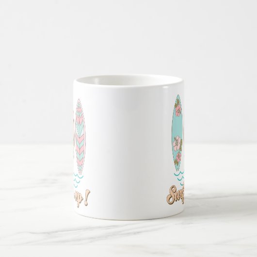 Retro Pastel Surfboards Kaffeetasse (Mittel)
