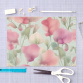 Retro Pastel Sweet Pea Pattern Seidenpapier (Handwerk)