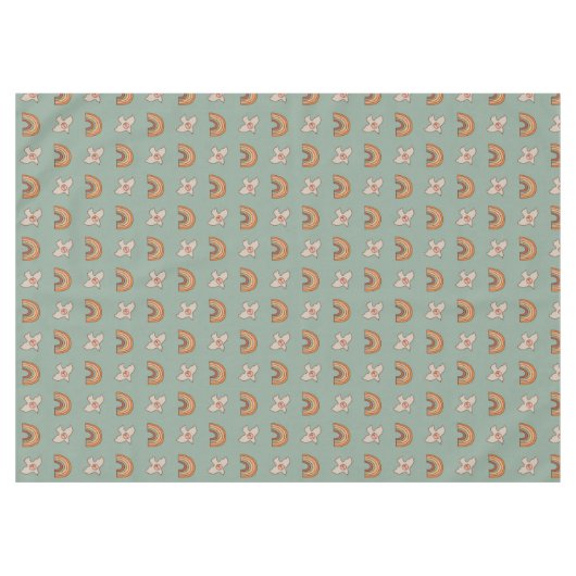 Retro Pastel Tablecloth 70s Groovy Earthy Vibes Tischdecke (Vorderseite (Horizontal))