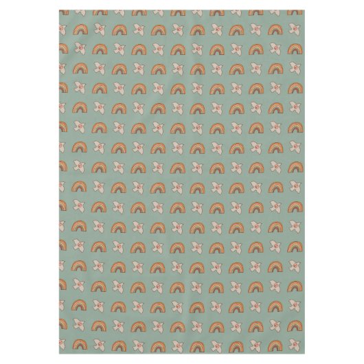 Retro Pastel Tablecloth 70s Groovy Earthy Vibes Tischdecke (Vorderseite)