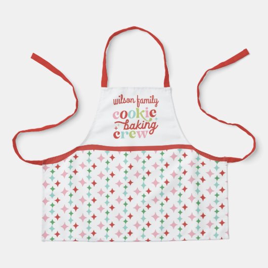 Retro Pastel Weihnachtskochtopf Backen Crew | Fami Schürze (Vorderseite)