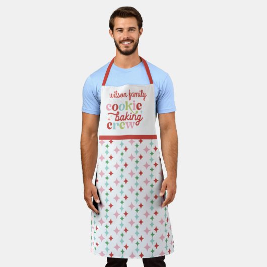 Retro Pastel Weihnachtskochtopf Backen Crew | Fami Schürze (Getragen)