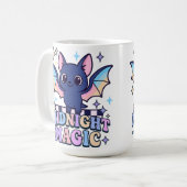 Retro Pastelcore Niedliches Halloween-Bat & Checke Kaffeetasse (Vorderseite Links)