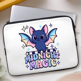 Retro Pastelcore Niedliches Halloween-Bat & Checke Laptopschutzhülle