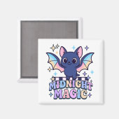 Retro Pastelcore Niedliches Halloween-Bat & Checke Magnet (Vorderseite/Rückseite)