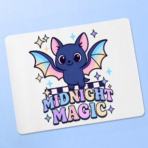 Retro Pastelcore Niedliches Halloween-Bat & Checke Mousepad