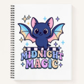 Retro Pastelcore Niedliches Halloween-Bat & Checke Notizblock (Vorderseite)