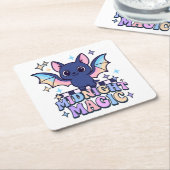 Retro Pastelcore Niedliches Halloween-Bat & Checke Rechteckiger Pappuntersetzer (angewinkelt)