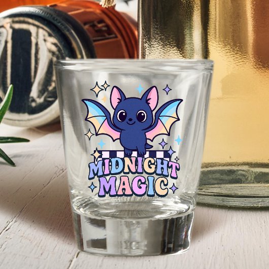 Retro Pastelcore Niedliches Halloween-Bat & Checke Schnapsglas