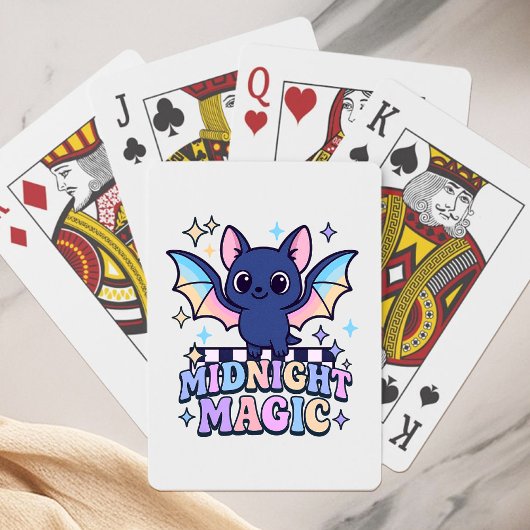 Retro Pastelcore Niedliches Halloween-Bat & Checke Spielkarten