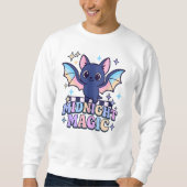 Retro Pastelcore Niedliches Halloween-Bat & Checke Sweatshirt (Vorderseite)