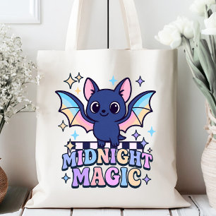 Retro Pastelcore Niedliches Halloween-Bat & Checke Tragetasche