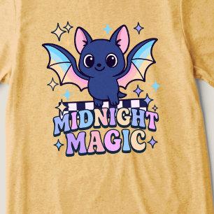 Retro Pastelcore Niedliches Halloween-Bat & Checke Tri-Blend Shirt