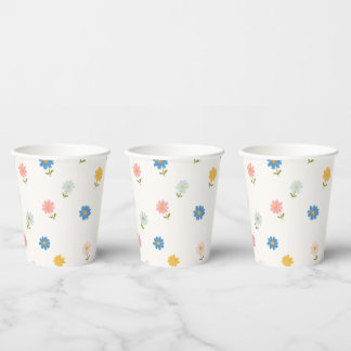 Retro-Pastell-Blumen-Baby Pappbecher