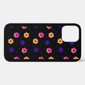 Retro-Pastell-Blumenmuster Dunkle Navy-iPhone-Hüll Case-Mate iPhone Hülle (Rückseite (Horizontal))