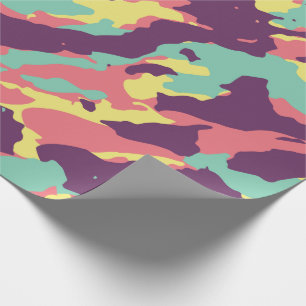 Retro-Pastell-Camouflage Abstraktes Wrapping-Papie Geschenkpapier