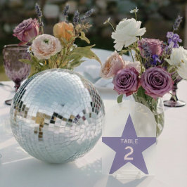 Retro-Pastell-Disco-Hochzeitstisch-Nummer  Acryleinladungen