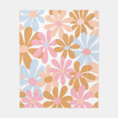Retro-Pastell-Groovy-Daisy-Blumenmuster Fleecedecke (Vorderseite)