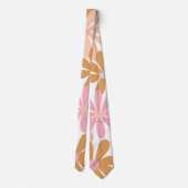 Retro-Pastell-Groovy-Daisy-Blumenmuster Krawatte (Rückseite)