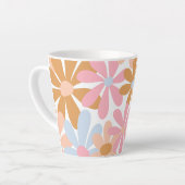 Retro-Pastell-Groovy-Daisy-Blumenmuster Milchtasse (Linke Ecke)