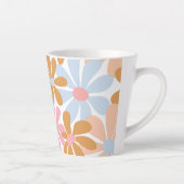 Retro-Pastell-Groovy-Daisy-Blumenmuster Milchtasse (Rechts)