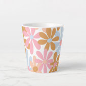 Retro-Pastell-Groovy-Daisy-Blumenmuster Milchtasse (Vorderseite)