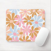 Retro-Pastell-Groovy-Daisy-Blumenmuster Mousepad (Mit Mouse)