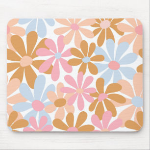 Retro-Pastell-Groovy-Daisy-Blumenmuster Mousepad