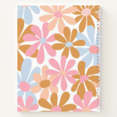 Retro-Pastell-Groovy-Daisy-Blumenmuster Notizblock (Rückseite)