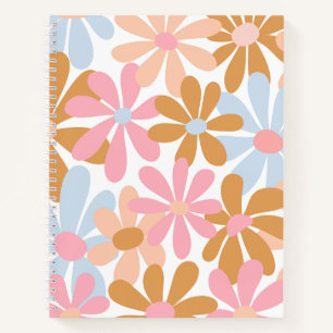 Retro-Pastell-Groovy-Daisy-Blumenmuster Notizblock