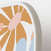 Retro-Pastell-Groovy-Daisy-Blumenmuster Pickleball Schläger (Linke Seite)