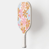 Retro-Pastell-Groovy-Daisy-Blumenmuster Pickleball Schläger (Links)