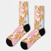 Retro-Pastell-Groovy-Daisy-Blumenmuster Socken (Linkes Detail)