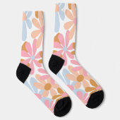 Retro-Pastell-Groovy-Daisy-Blumenmuster Socken (Rechts)