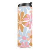 Retro-Pastell-Groovy-Daisy-Blumenmuster Thermosbecher (Nach links gedreht)