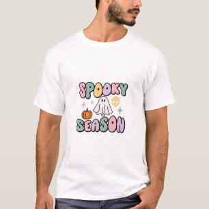Retro-Pastell-Gruselige-Saison-Geist-Totenkopf-Kür T-Shirt